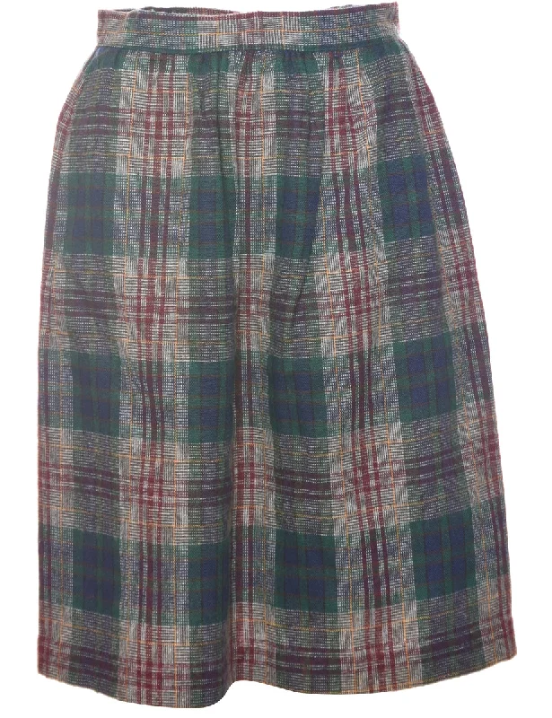 Checked Pencil Skirt - M