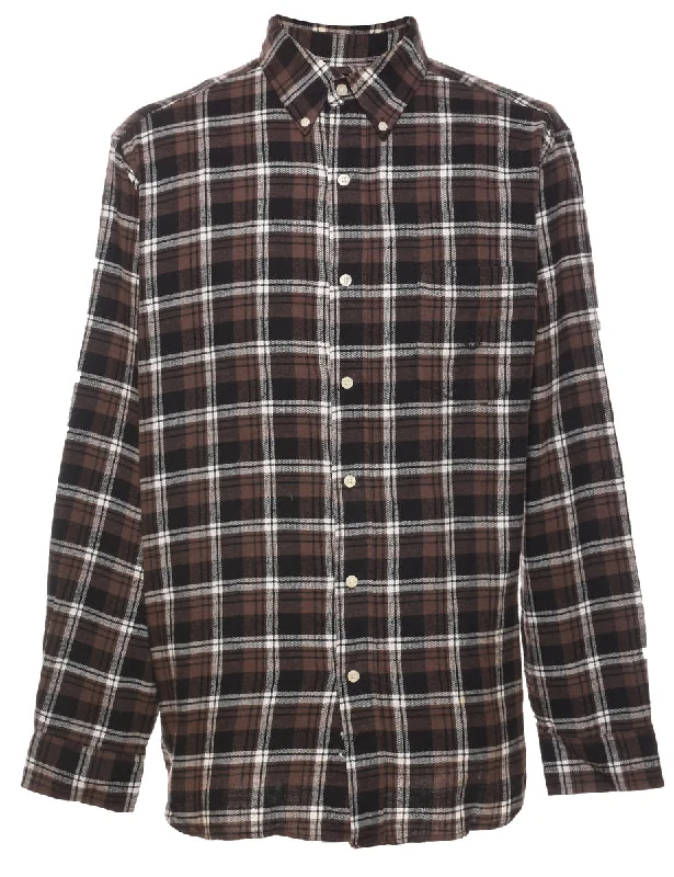 Chaps Checked Black & Brown Shirt - L