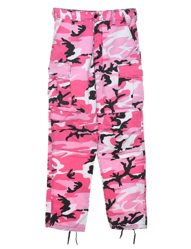 Camouflage Print Cargo Trousers - W28 L30