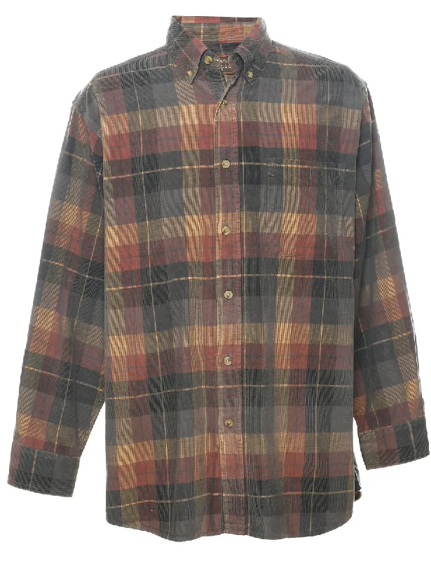 Corduroy Checked Shirt - L