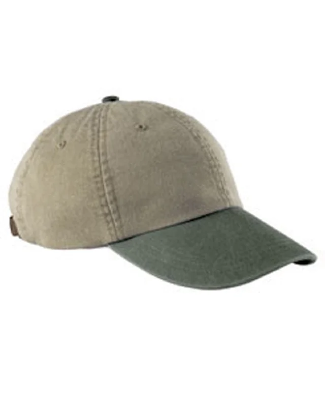 Adams Low-Profile Washed Pigment-Dyed Cap | Khk/ Spruce Grn