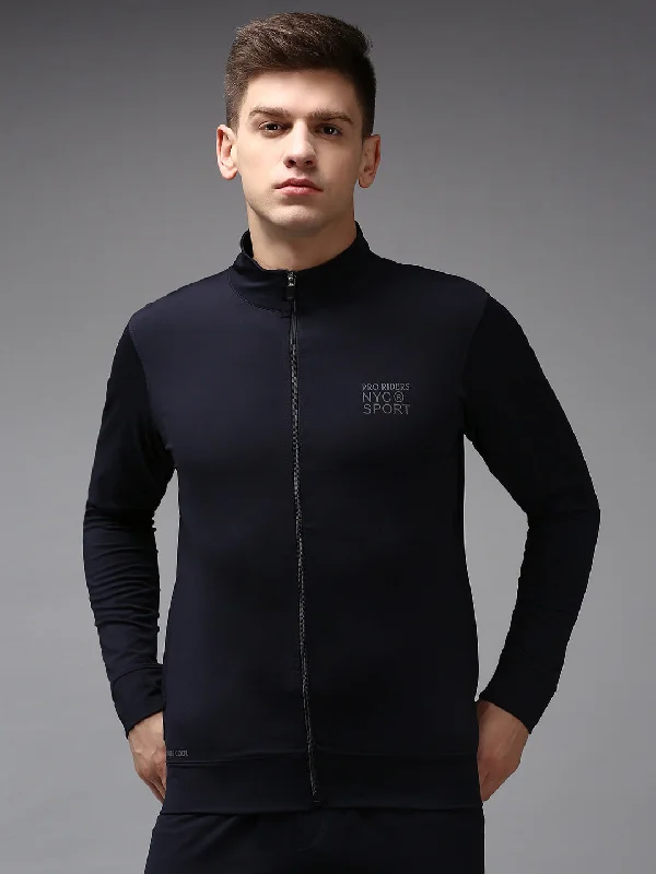 Men Blue Solid Sweatshirt