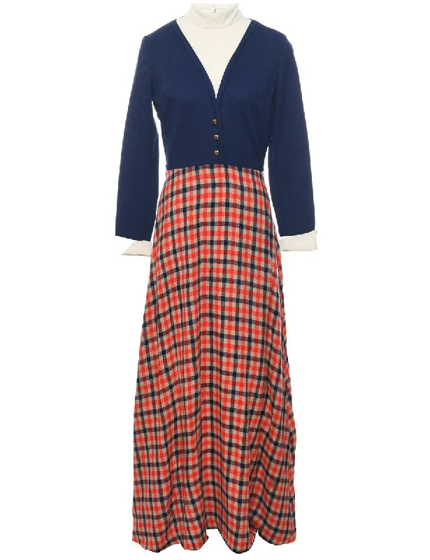 Checked Maxi Dress - M