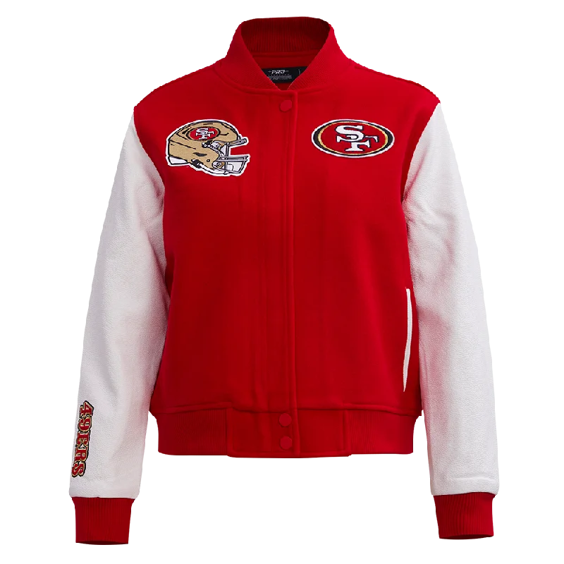 NFL SAN FRANCISCO 49ERS CLASSIC WOOL WOMEN'S VARSITY JACKET (RED/WHITE)