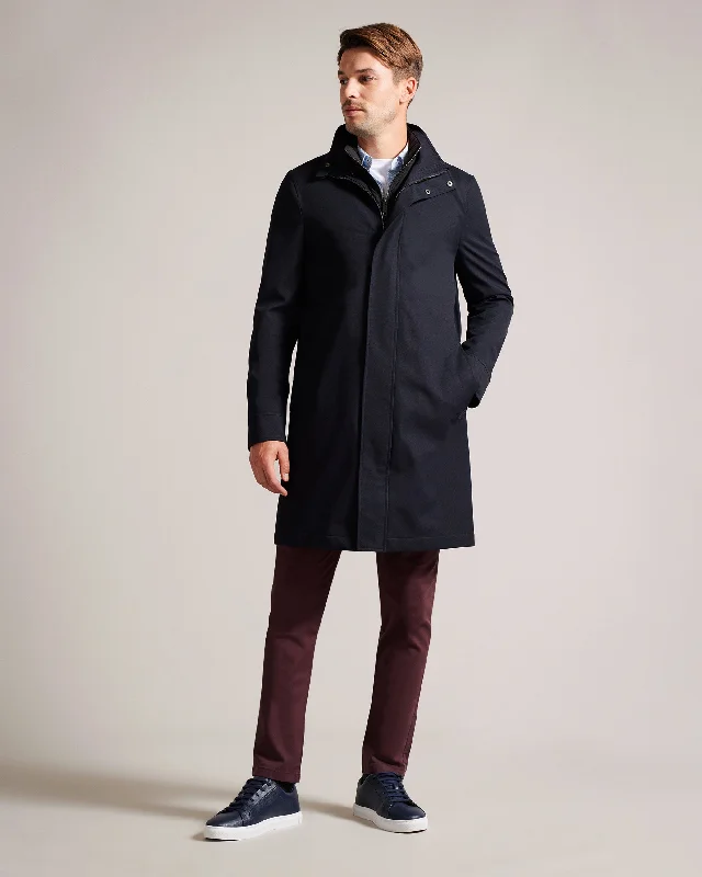 Erolson Nylon Funnel Neck Coat Navy