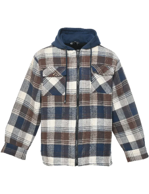 Checked Hooded Jacket - L