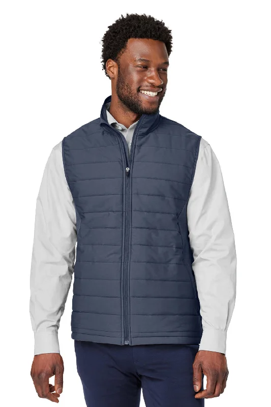 Devon & Jones Mens New Classics Charleston Hybrid Full Zip Vest - Navy Blue Melange