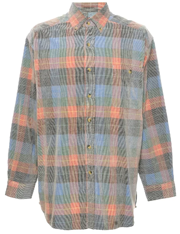 Corduroy Checked Shirt - L