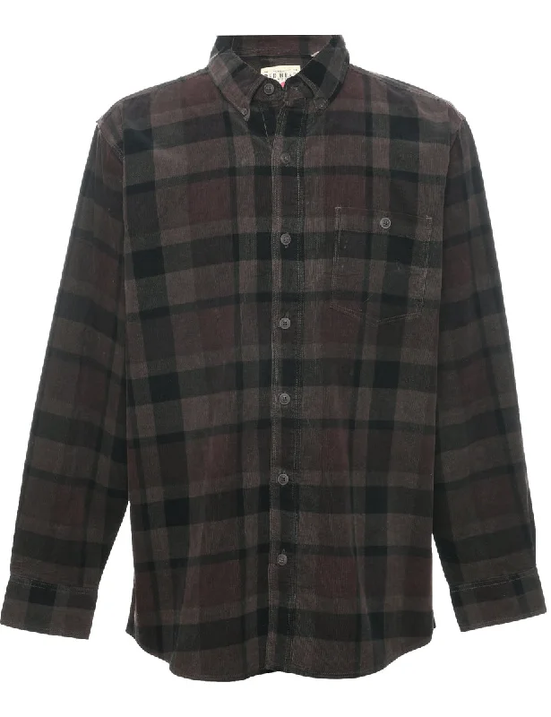 Corduroy Checked Shirt - L