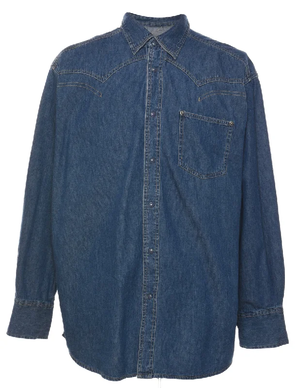 Classic Dark Wash Denim Shirt - XL