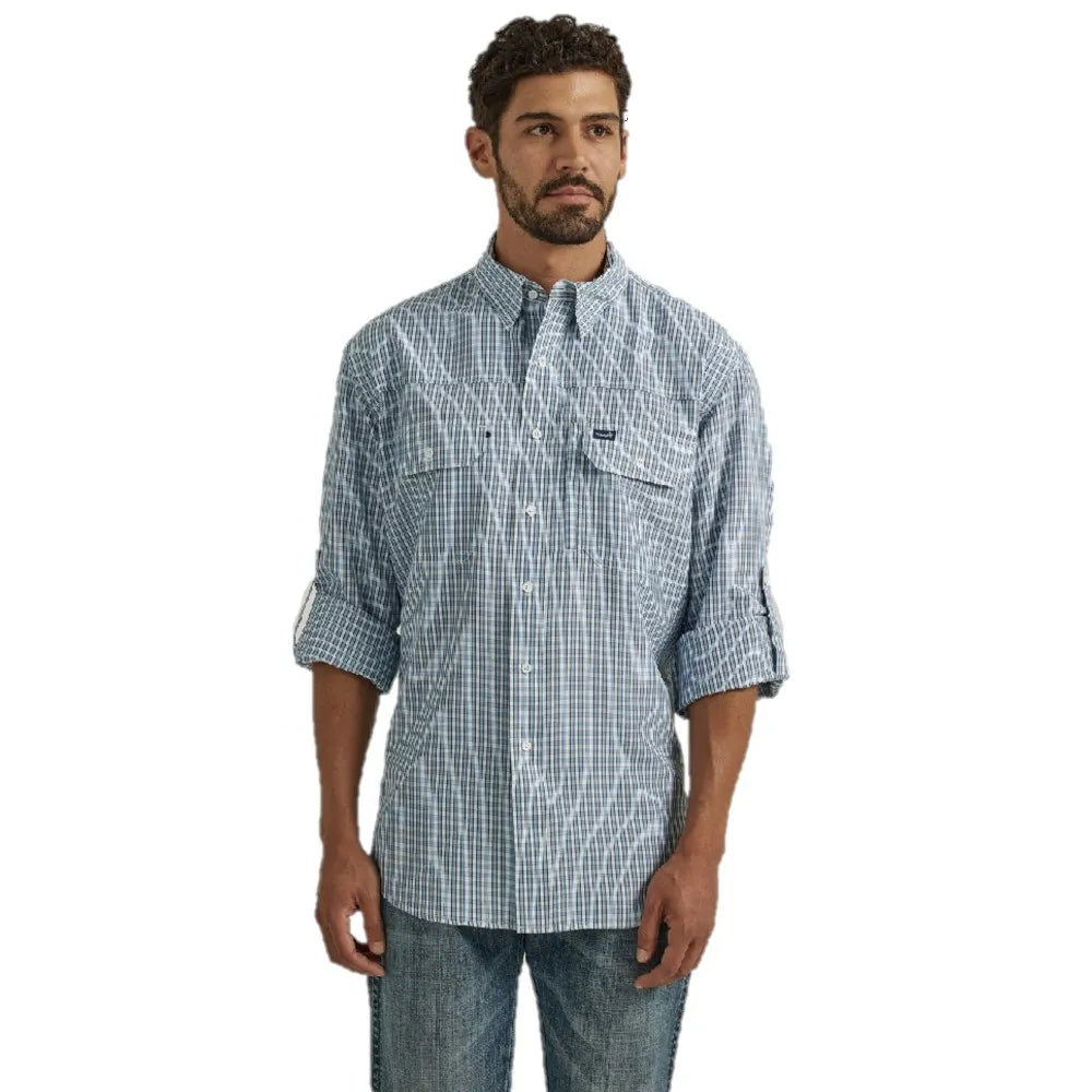 Wrangler Men's Performance Long Sleeve Button Plaid