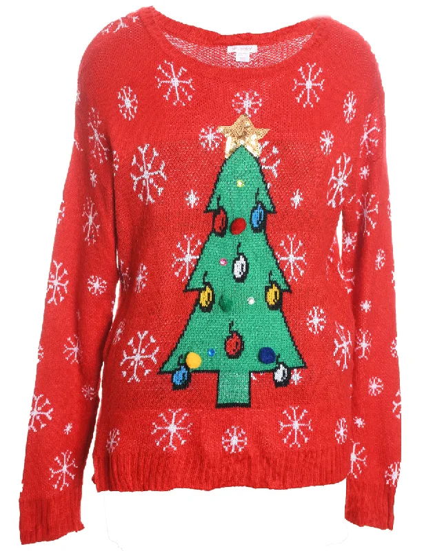 Christmas Tree Knit Design Jumper - XXL