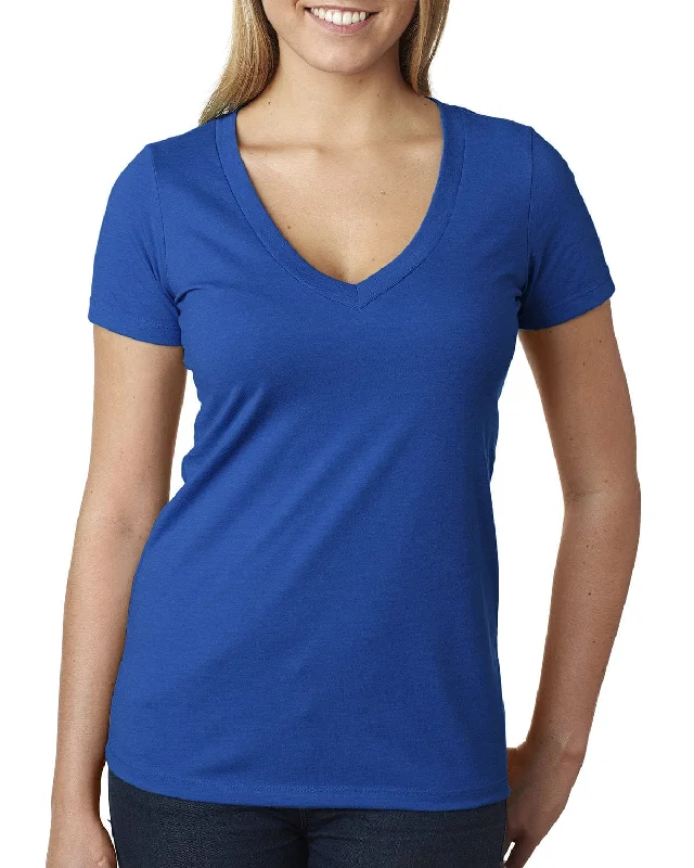 Next Level Ladies CVC Deep V-Neck Tee | Royal