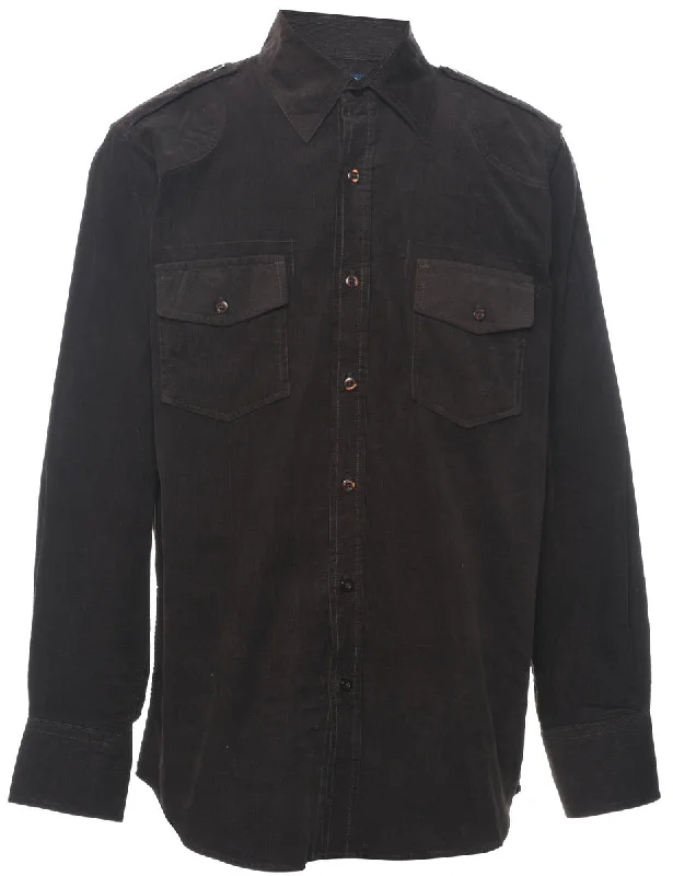 Corduroy Dark Brown Shirt - M