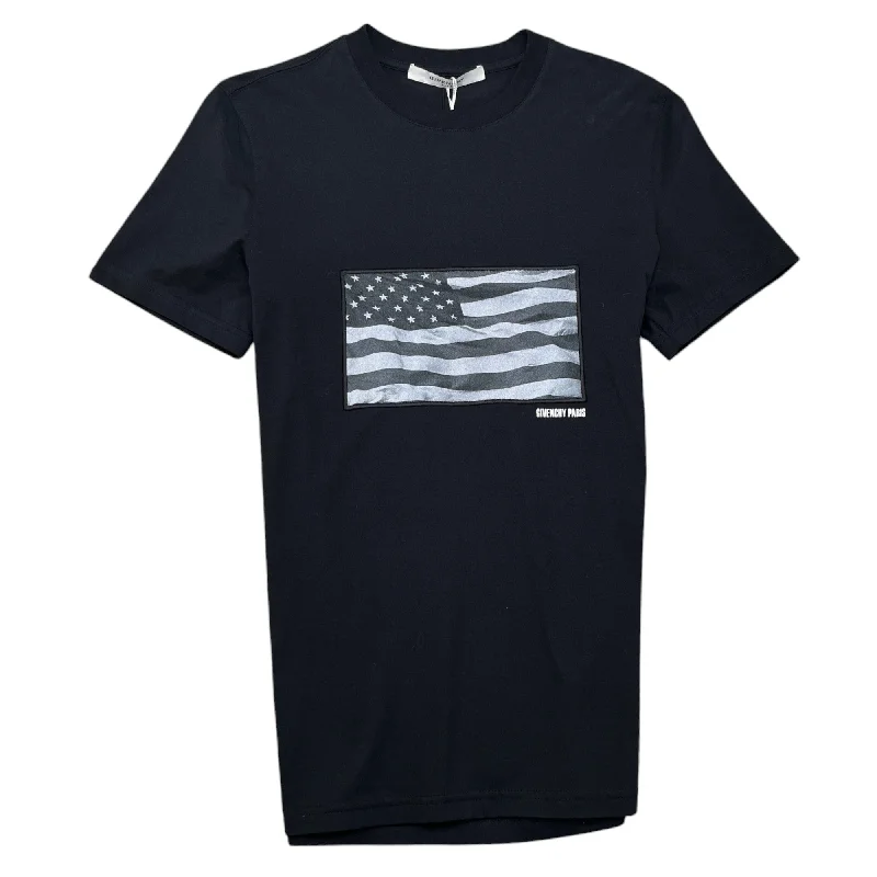 Men's Usa Flag T-Shirt Black Size XS