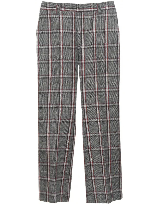 Checked Pattern Trousers - W33 L32