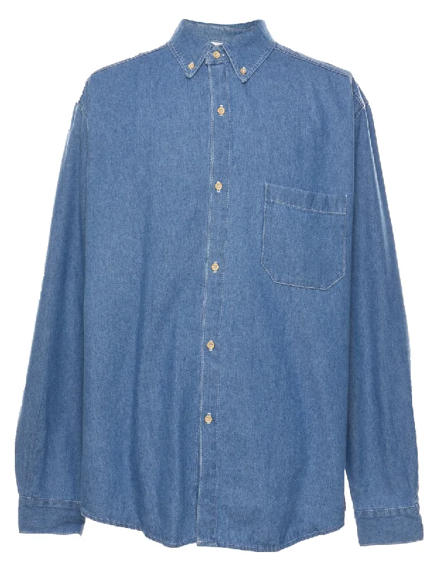 Classic Medium Wash Denim Shirt - L