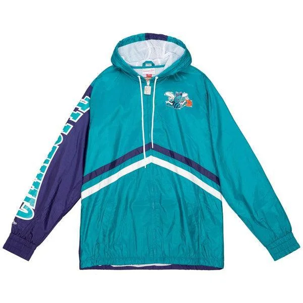 Mitchell & Ness Charlotte Hornets Undeniable Full Zip Windbreaker Teal - Purple