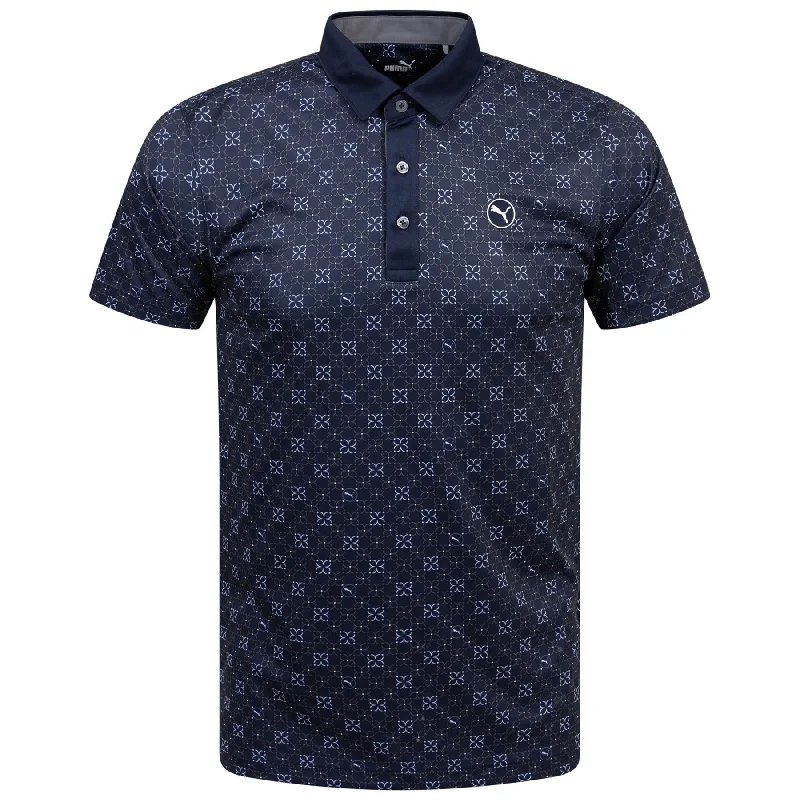 Pure Monogram Printed Polo Navy/Sky - AW24