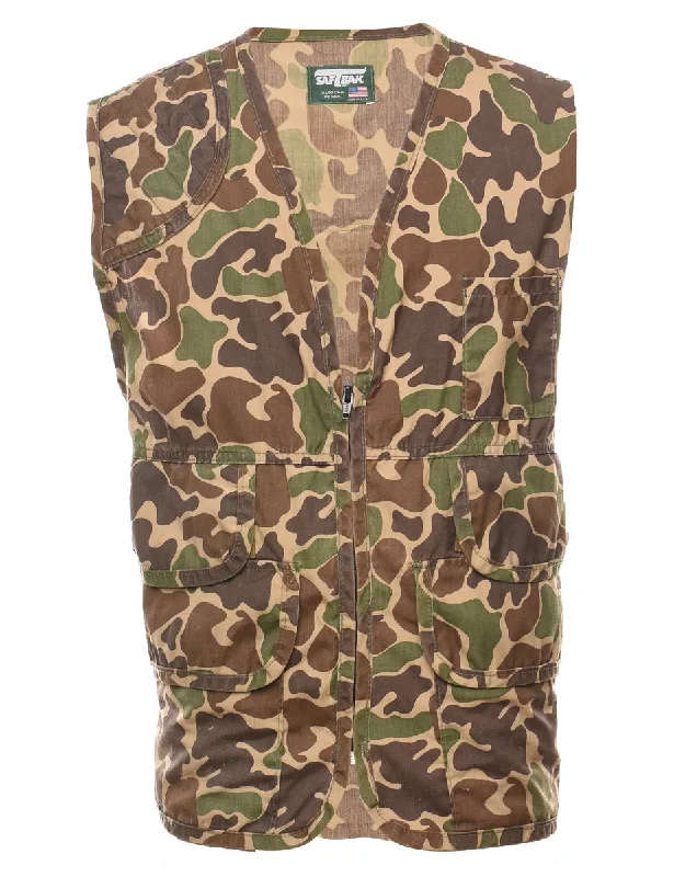 Camouflage Print Waistcoat - L