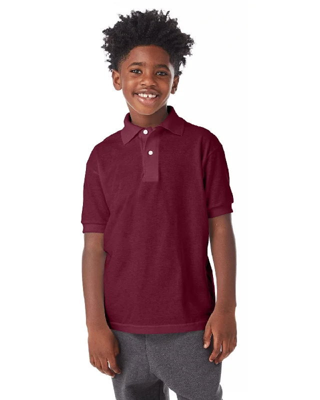 Hanes Youth Jersey Knit Polo Shirt | Deep Forest