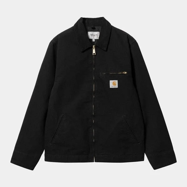 Carhartt WIP Detroit Jacket Spring Black - Black Rinsed Canvas Unlined