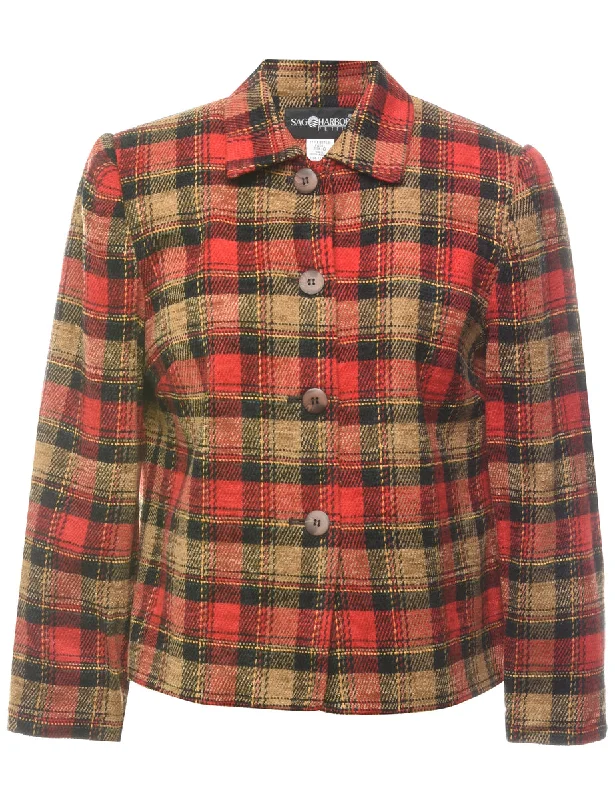 Checked Pattern Jacket - M