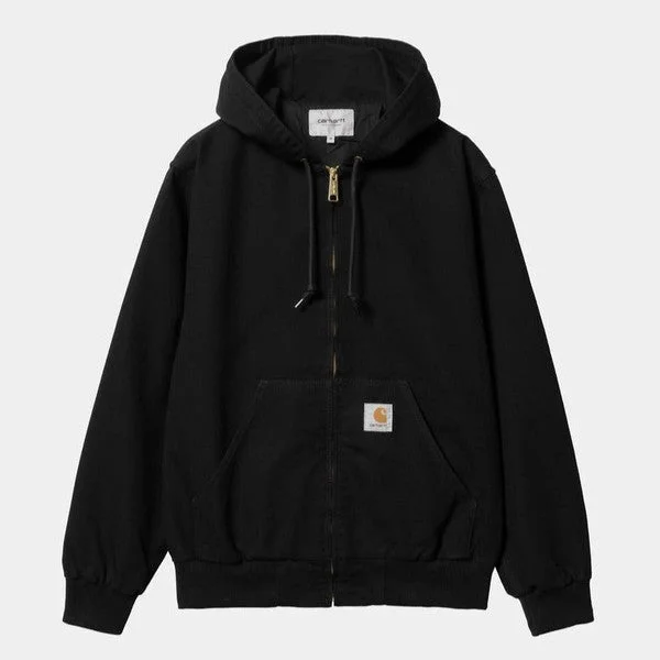 Carhartt WIP Active Jacket Black Rinsed Dearborn Canvas