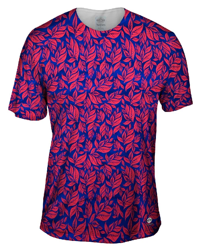 Leaf A Go Go Pink Navy Pattern