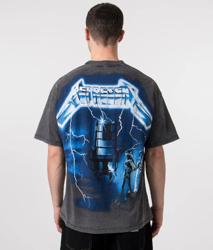 Oversized Fit Represent x Metallica Ride The Lightning T-Shirt