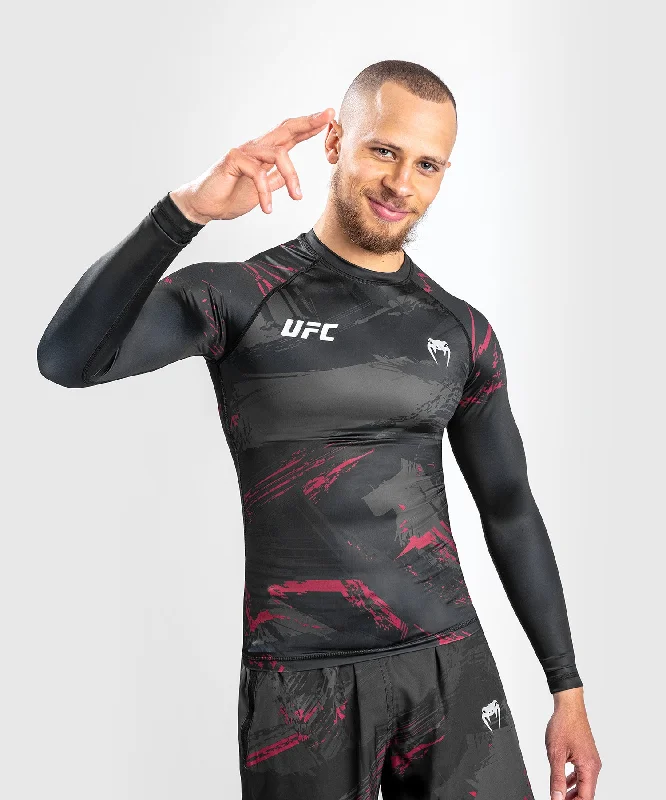 UFC Venum Authentic Fight Week Men’s 2.0 Performance Long Sleeve Rash Guard - Black/Red