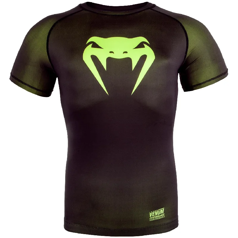 Venum Contender 3.0 Compression T-shirt - Short Sleeves - Black/Neo Yellow