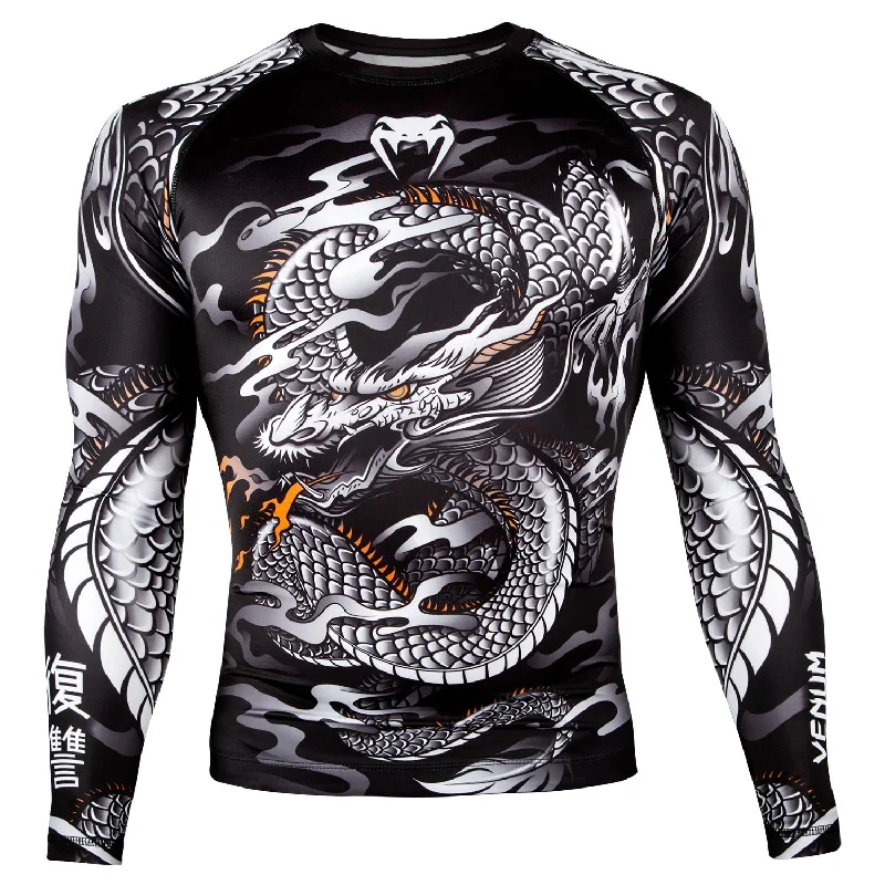 Venum Dragon's Flight Rashguard - Long Sleeves - Black/White