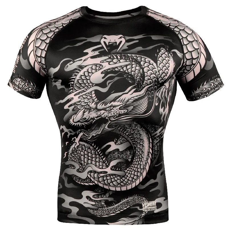 Venum Dragon's Flight Rashguard - Short Sleeves - Black/Sand