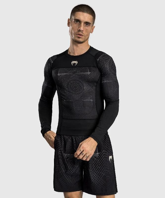 Venum G-Fit Air Men's Long Sleeve Rashguard - Deep Black/Desert Sand