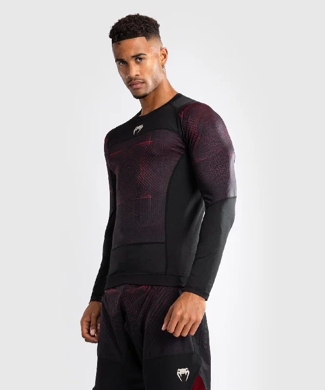 Venum G-Fit Air Men's Long Sleeve Rashguard - Deep Black/Fire Red