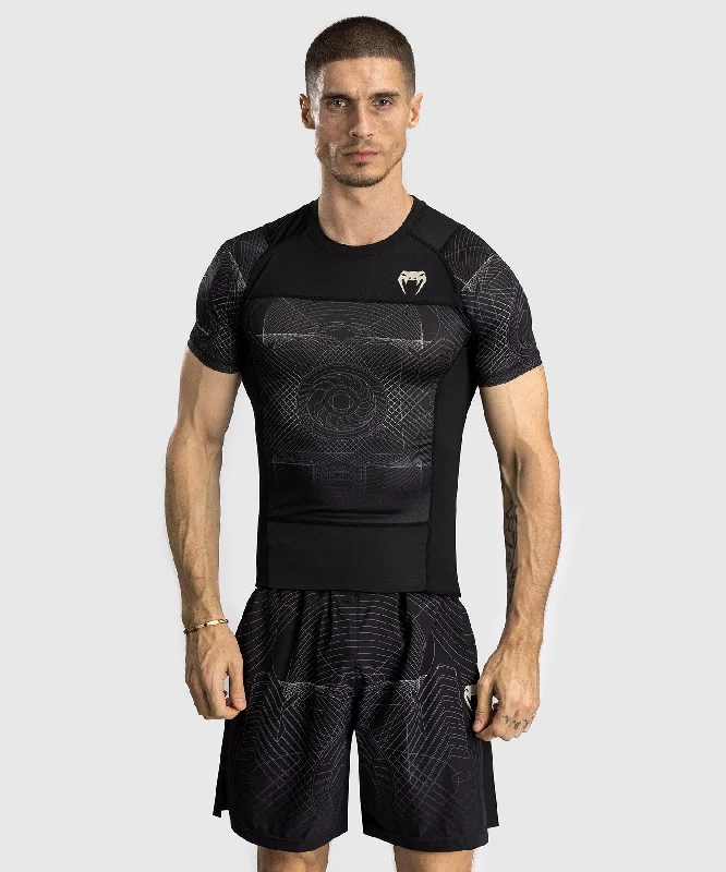 Venum G-Fit Air Men's Short Sleeve Rashguard - Deep Black/Desert Sand