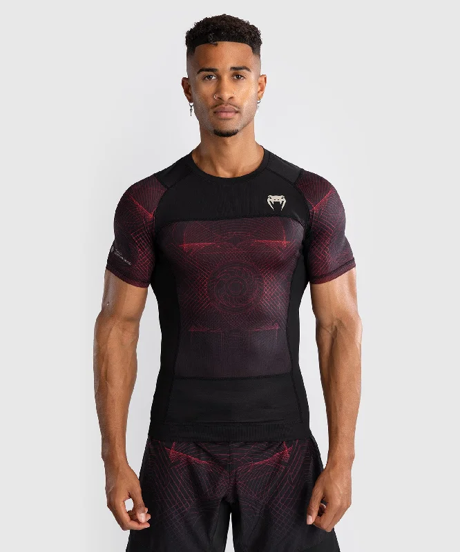 Venum G-Fit Air Men's Short Sleeve Rashguard - Deep Black/Fire Red