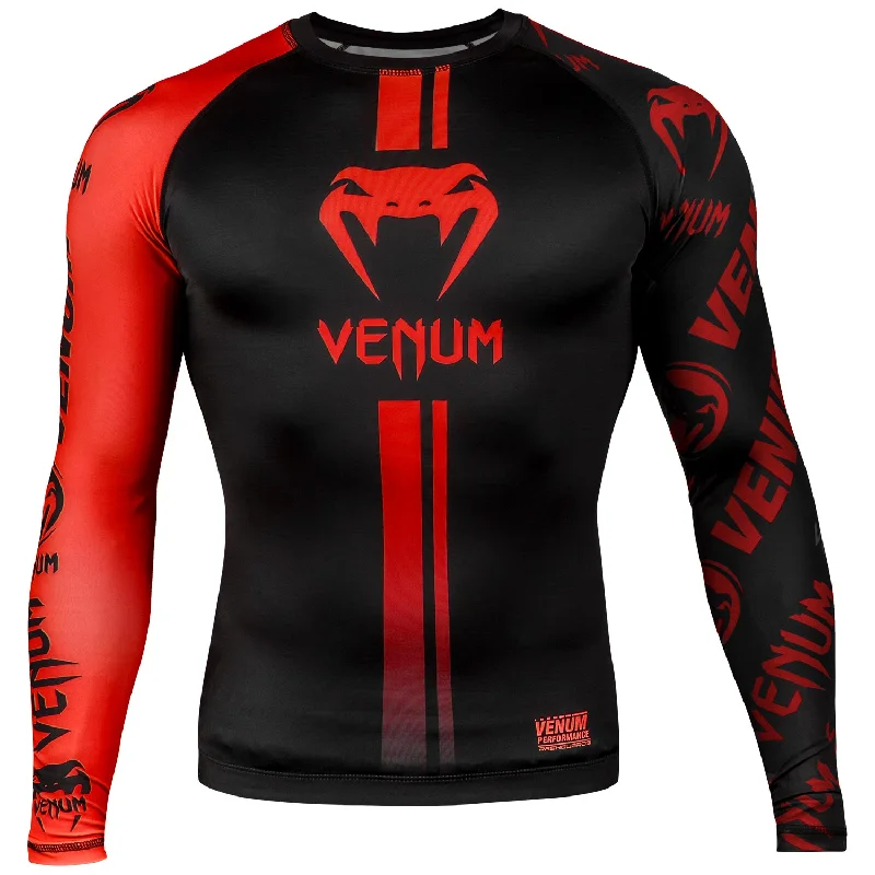 Venum Logos Rashguard - Long Sleeves - Black/Red