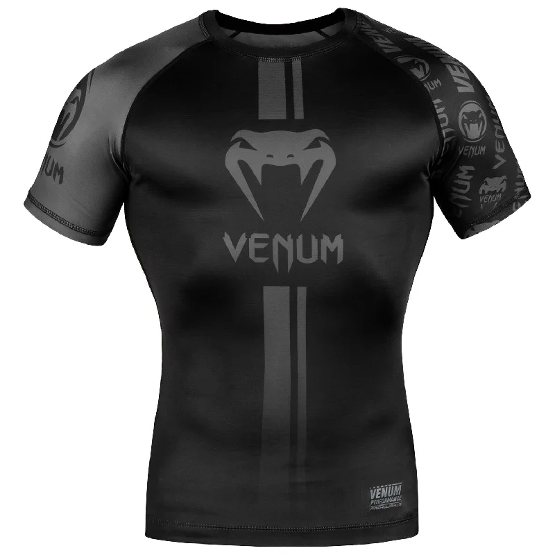 Venum Logos Rashguard - Short Sleeves - Black/Black