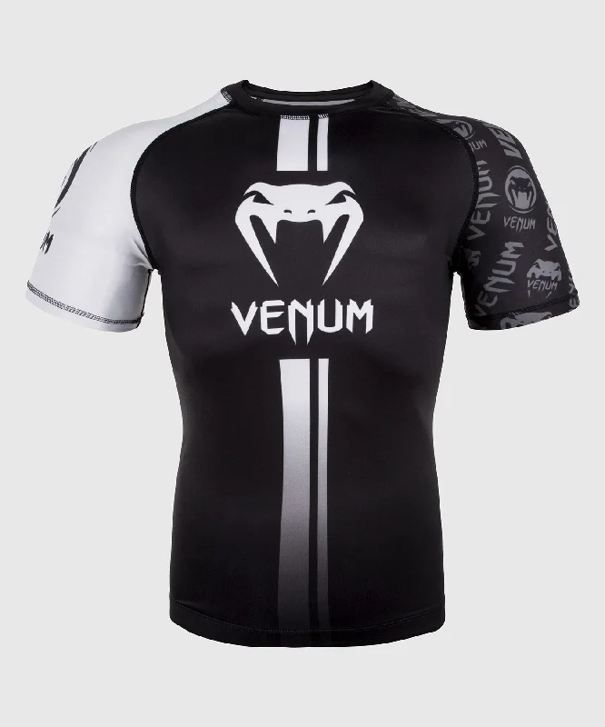 Venum Logos Rashguard Short Sleeves - Black/White